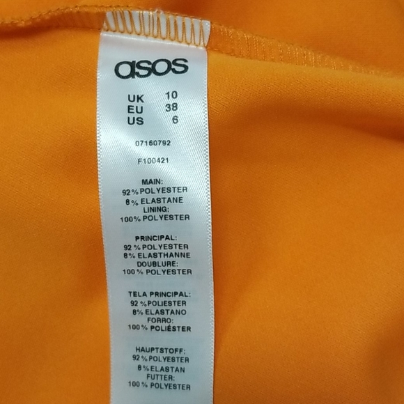 Asos Orange Ruffled Spaghetti strapped Dress - Picture 8 of 9